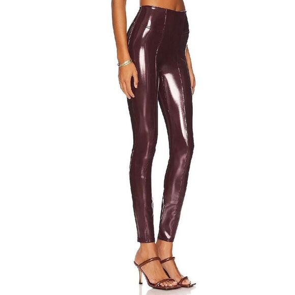 SPANX Faux Patent Leather Leggings in Ruby Size SP - Picture 5 of 12